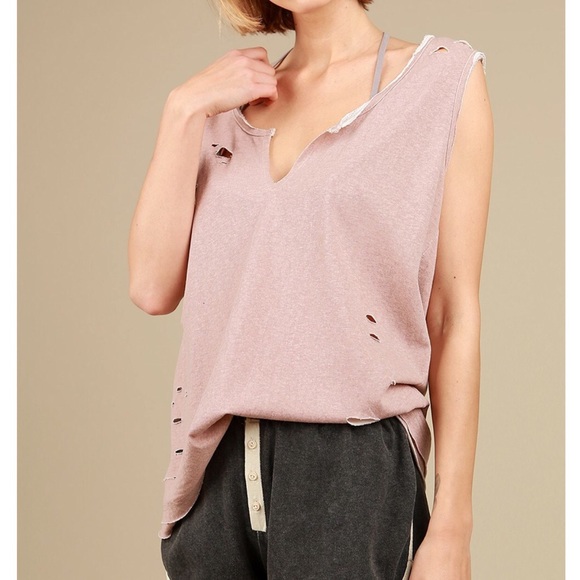 Distressed Olive Tank top - Picture 5 of 7
